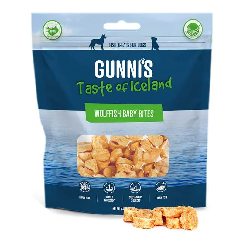 Gunni's Taste of Iceland Omega Rich Wolffish Baby Bites Dog Treats
